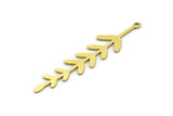 Brass Leaf Charm, 12 Raw Brass Branch Charms With 1 Loop, Charm Pendants (46x10x0.60mm) A3461