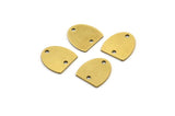 Brass D Shaped Charm, 24 Raw Brass D Shaped Charms With 2 Holes, Connectors, Findings (10x9x0.60mm) A3428