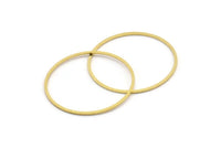32mm Circle Connectors, 12 Raw Brass Circle Connectors (32x0.80mm) A3884