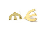 Brass Bird Earring, 8 Raw Brass Bird Stud Earrings (19x21x0.60mm) A4336 A3506