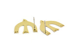 Brass Bird Earring, 8 Raw Brass Bird Stud Earrings (19x21x0.60mm) A4336 A3506