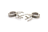 Claw Ring Settings, Antique Silver Plated Brass 4 Claw Ring Blanks For Natural Stones V051