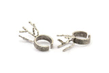 Claw Ring Settings, Antique Silver Plated Brass 4 Claw Ring Blanks For Natural Stones V051