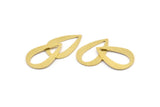Brass Drop Blank, 12 Raw Brass Drop Blanks, Drop Charms (23x15x0.80mm) A3883