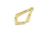 Brass Diamond Charm, 24 Raw Brass Diamond Shaped Charms With 1 Loop, Pendant Findings (22x13x0.60mm) A3594