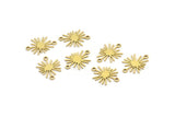 Brass Sun Charm, 50 Raw Brass Sun Charms With 2 Loops, Connectors (15x11x0.60mm) A3651
