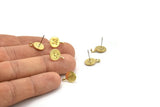 Brass Letter Earring, 4 Raw Brass Alphabets With 1 Loop, Stud Earrings, Alphabet Stud, Initial Earrings, Personalized Ear Stud (9mm)