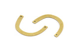 Brass Geometric Charm, 24 Raw Brass Semi Circle Charms With 2 Holes, Connectors (25x3x0.60mm) A3712