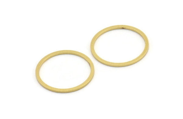 23mm Circle Connector, 24 Raw Brass Circle Connectors (23x1.3x1mm) A3782