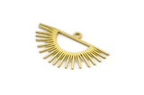 Brass Sun Charm, 12 Raw Brass Sunshine Charms With 1 Loop, Pendants, Findings (18x30x0.60mm) A3961