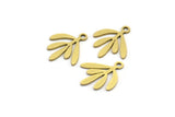 Brass Leaf Charm, 50 Raw Brass Leaf Charms With 1 Loop, Findings (14x13x0.60mm) A3891