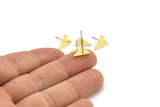 Brass Triangle Earring, 10 Raw Brass Triangle Stud Earrings (10x9x1mm) A4191 A3793