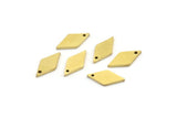 Brass Diamond Charm, 24 Raw Brass Diamond Charms With 1 Hole (13x6x1mm) A3807