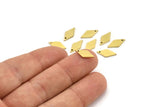 Brass Diamond Charm, 24 Raw Brass Diamond Charms With 1 Hole (13x6x1mm) A3807
