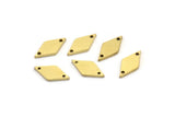 Brass Diamond Charm, 24 Raw Brass Diamond Charms With 2 Holes, Brass Connectors (13x6x1mm) A3808