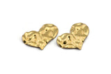 Brass Heart Charm, 12 Raw Brass Heart Charms With 1 Hole, Earrings, Pendants, Findings (30x20x0.60mm) D0768
