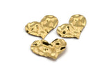 Brass Heart Charm, 12 Raw Brass Heart Charms With 1 Hole, Earrings, Pendants, Findings (30x20x0.60mm) D0768