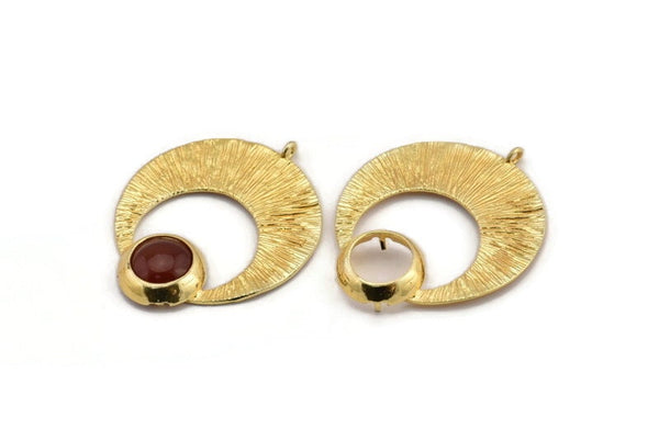 Altın Hilal Kolye, 1 Döngü ve 12,5 mm Ped Ayarlı 1 Altın Kaplama Pirinç Hilal Kolye (44x36x1 mm) BS 1922 Q0581