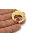 Altın Hilal Kolye, 1 Döngü ve 12,5 mm Ped Ayarlı 1 Altın Kaplama Pirinç Hilal Kolye (44x36x1 mm) BS 1922 Q0581