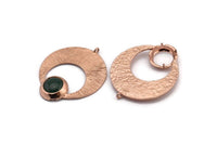 Rose Gold Crescent Pendant, 1 Rose Gold Plated Brass Crescent Pendants With 1 Loop and 12.5mm Pad Setting (44x36x1mm) BS 1922 Q0581