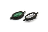Siyah Oval Ayar, 2 Döngü ve 1 Ped Ayarı ile 4 Oksitlenmiş Siyah Pirinç Oval Ayar (23x11x5,5 mm) E202