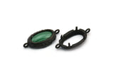Siyah Oval Ayar, 2 Döngü ve 1 Ped Ayarı ile 4 Oksitlenmiş Siyah Pirinç Oval Ayar (23x11x5,5 mm) E202