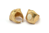 Gold Ring Settings, 1 Gold Plated Ring Setting with Pad Size 12x10mm U051 Q0236