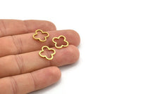 Brass Geometric Connectors, 24 Raw Brass Plus Shaped Connectors (12x1.2mm) BS 2021