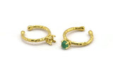 Adjustable Ring Settings - 4 Raw Brass 4 Claw Ring Blanks - Pad Size 5mm N0319