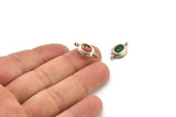Silver Oval Setting, 6 Antique Silver Plated Brass Oval Settings With 2 Loops and 1 Pad Setting (17.5x10x3.4mm) BS 2031