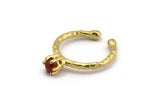 Adjustable Ring Settings - 4 Raw Brass 6 Claw Ring Blanks - Pad Size 5mm N0317