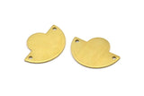 Semi Circle Pendant, 12 Raw Brass Semi Circle Blanks With 2 Holes, Geometric Pendant (24x17.5x0.8mm) U102