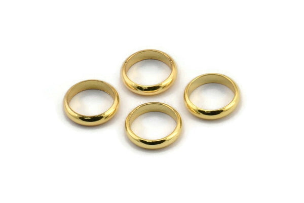 Gold Spacer Bead, 12 Gold Plated Brass Spacer Rondelle Beads (10x2.2mm) Brs 0043 A0432 Q0722