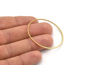 45mm Circle Connectors - 24 Raw Brass Circle Connectors (45x0.8mm) Bs 1190