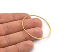45mm Circle Connectors - 24 Raw Brass Circle Connectors (45x0.8mm) Bs 1190