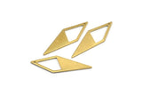 Brass Diamond Charm, 24 Raw Brass Rhombus Charms With 1 Hole, Earrings, Findings (33x12x10,80m) D0670
