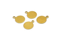 Round Brass Charm, 50 Raw Brass Tags (10mm) Brs91 A0219