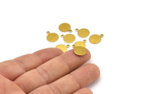 Round Brass Charm, 50 Raw Brass Tags (10mm) Brs91 A0219