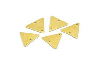 Triangle Brass Connector, 50 Raw Brass Triangle Charms With 2 Holes (12x14mm) A0016
