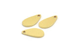 Brass Drop Charm, 24 Raw Brass Drop Charms With 1 Hole, Findings (14x7x1mm) D839