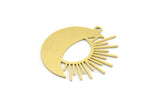 Brass Moon Charm, 8 Raw Brass Crescent Moon And Sun Shaped Charms With 1 Loop (27x27x0.60mm) A4047