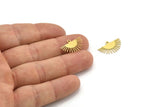 Brass Sun Charm, 24 Raw Brass Sun Charms With 1 Loop, Findings (20x13x0.60mm) A4057