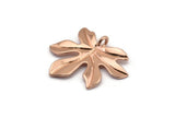 Rose Gold Leaf Pendant, 3 Rose Gold Plated Brass Leaf Pendants, Charms, Earrings, Findings (26x22x1.8mm) BS 2209 Q0365