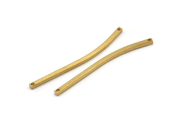 Tiny Necklace Bar, 12 Raw Brass Bar With 2 Holes, Necklace, Earring Findings (50x2mm) BS 2188