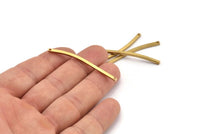 Tiny Necklace Bar, 12 Raw Brass Bar With 2 Holes, Necklace, Earring Findings (50x2mm) BS 2188