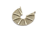 Silver Ethnic Pendant, Antique Silver Plated Brass Textured Pendants With 2 Loops, Charms, Findings, Earrings (34x33mm) N0968