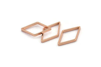 Rose Gold Diamond Charm, 12 Rose Gold Plated Brass Wide Cut Open Diamond Ring Charms (14x24x0.8x2mm) D0139 Q0370
