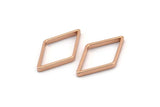 Rose Gold Diamond Charm, 12 Rose Gold Plated Brass Wide Cut Open Diamond Ring Charms (14x24x0.8x2mm) D0139 Q0370