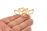 Altın Pırlanta Tılsım, 12 Altın Kaplama Pirinç Geniş Kesim Açık Pırlanta Yüzük Tılsımı (14x24x0,8x2 mm) D0139 Q0370