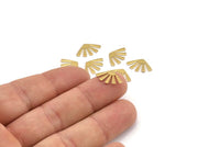 Brass Sun Blank, 50 Raw Brass Rising Sun Flag Blanks, Findings (15x9x0.60mm) D958